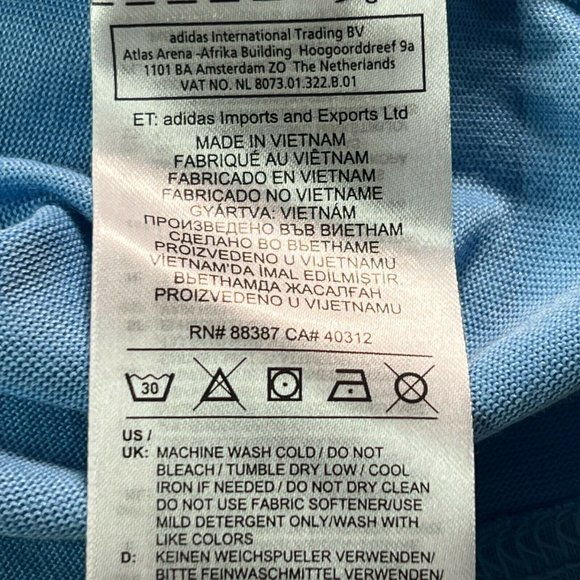 Adidas Golf Pullover Shirt Polo Short Sleeve Men's Large Blue Casual Com… - Picture 5 of 8